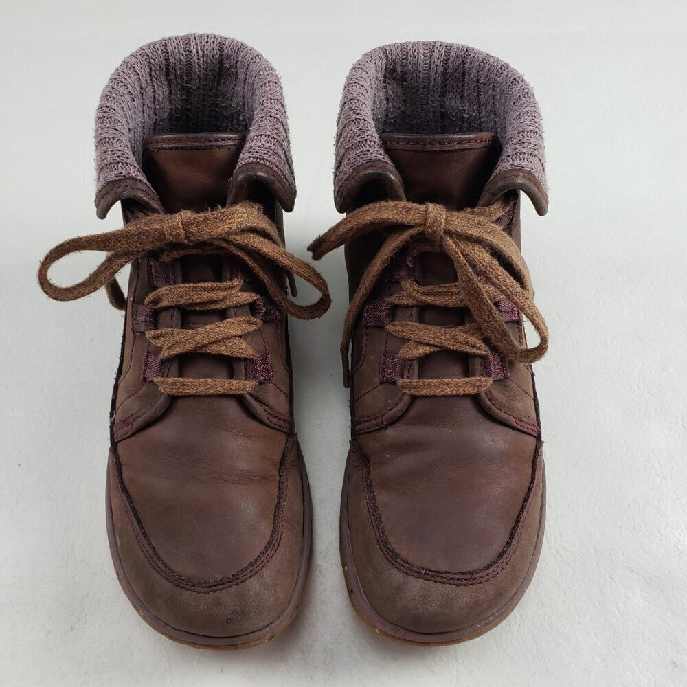 Chaco Barbary Waterproof Ankle Boot Womens 6.5 Brown Leather Lined Lace Up - Picture 5 of 13